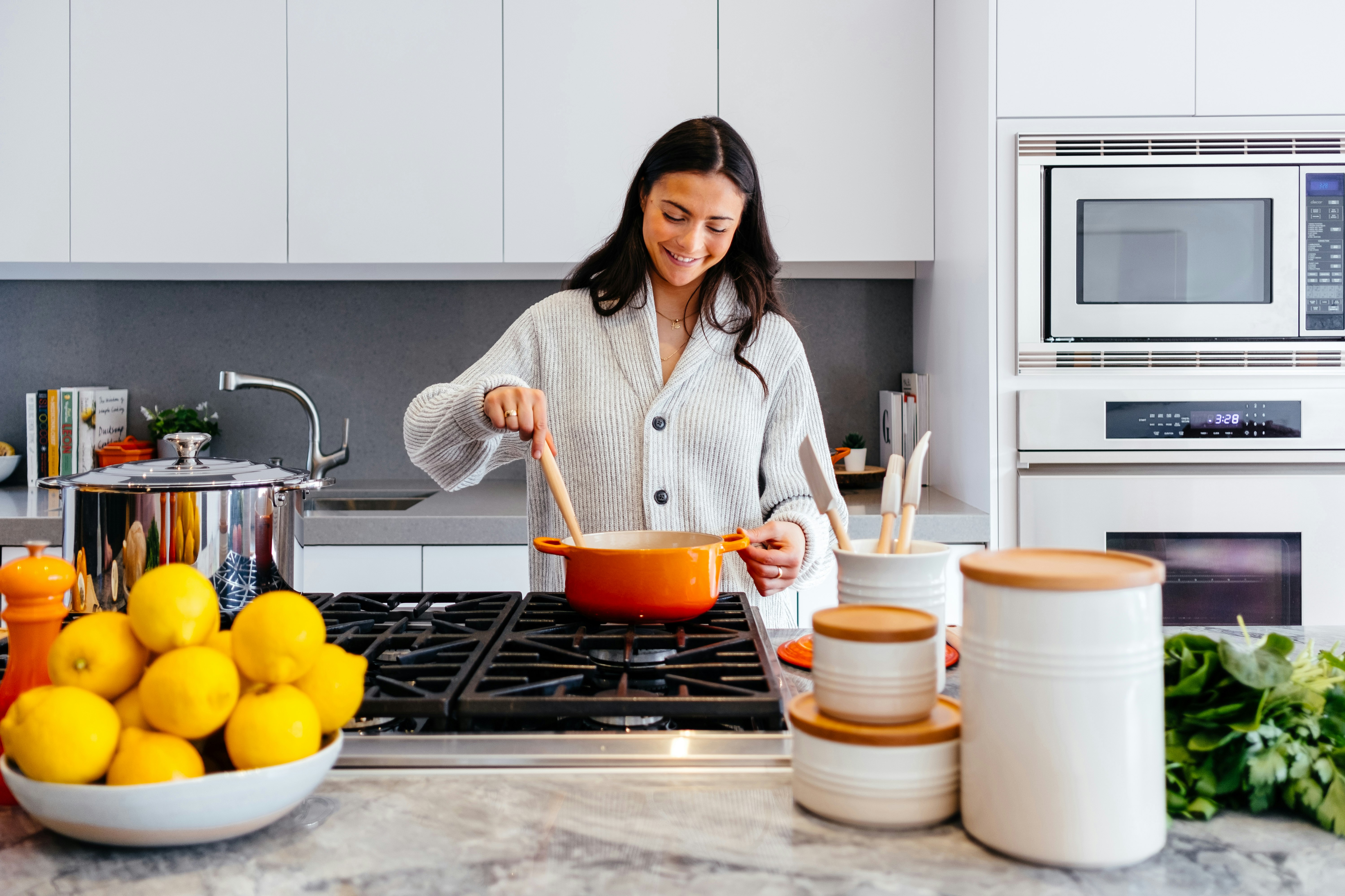 Modern kitchen with high-end appliances